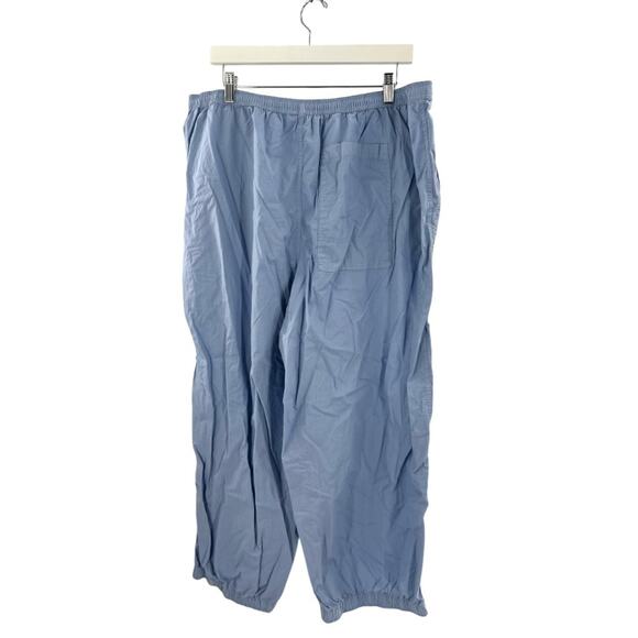 NWT Aerie Wide Leg Its Poplin Beach Pants Cotton Lounge Blue XL - Picture 5 of 6